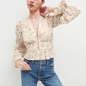 Reformation Meadowlark Blouse - Size 8